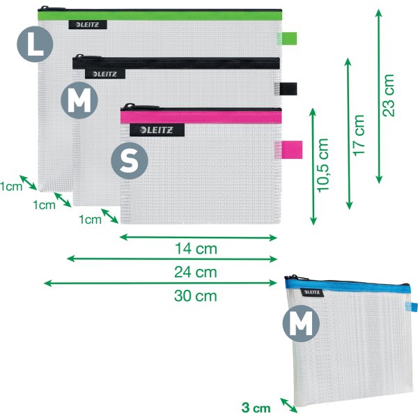 Leitz WOW Vattenavvisande zip-påse | ass.