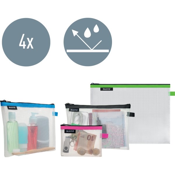 Leitz WOW Vattenavvisande dragkedjeficka, S, Rosa