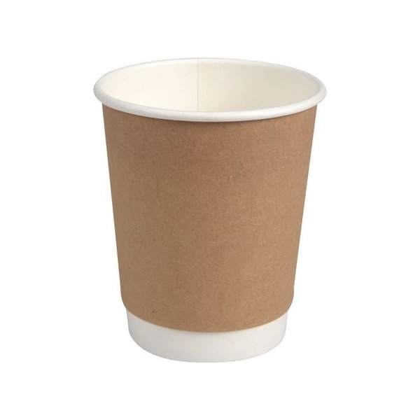 Pappersbägare double wall 24cl bru 25/fp