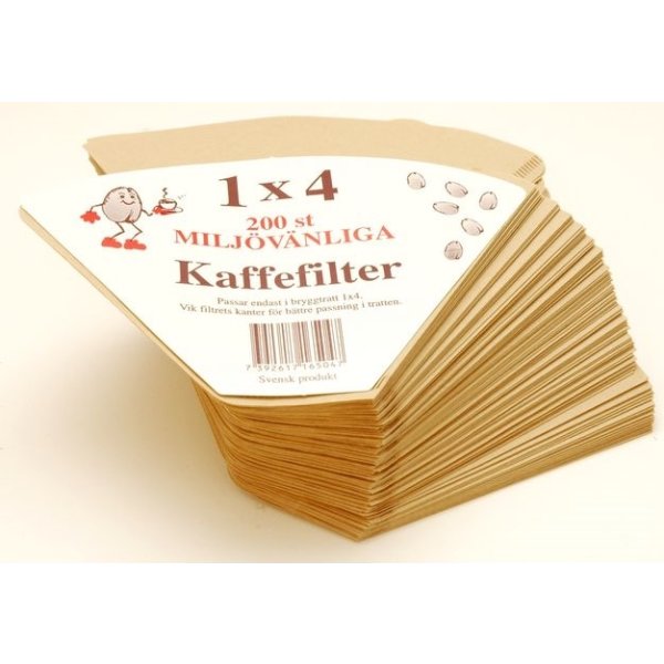 Kaffefilter 1x4 oblekt 200/fp