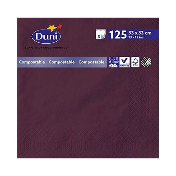 Servett 3-lags 33x33cm mörklila 125/fp