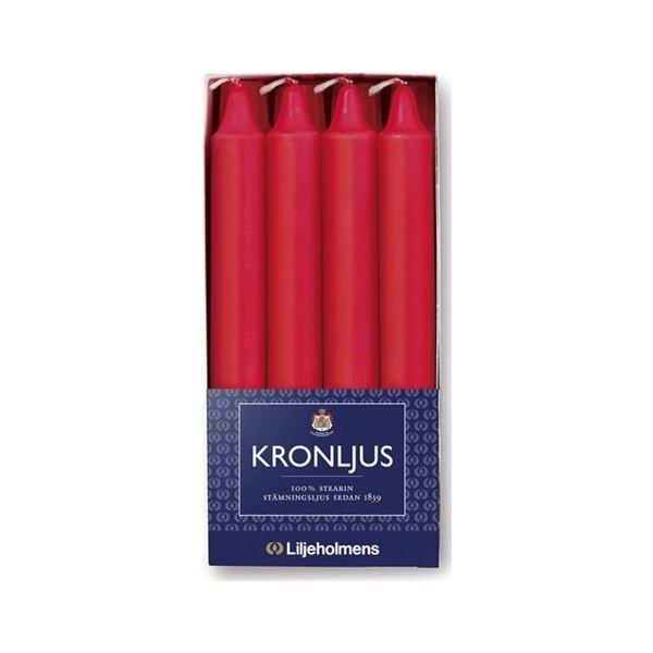 Kronljus LILJEHOLMENS 200mm röd 8/fp