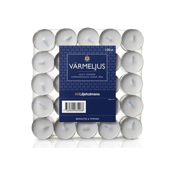 Värmeljus Liljeholmens Stearin 6H 100/fp