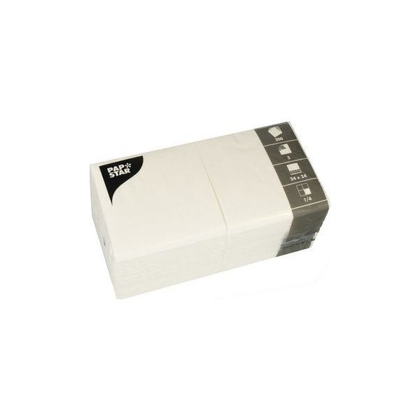 Servett 3-lags 24x24cm vit 200/fp