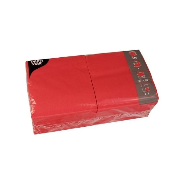 Servett 1-lags 33x33cm röd 500/fp