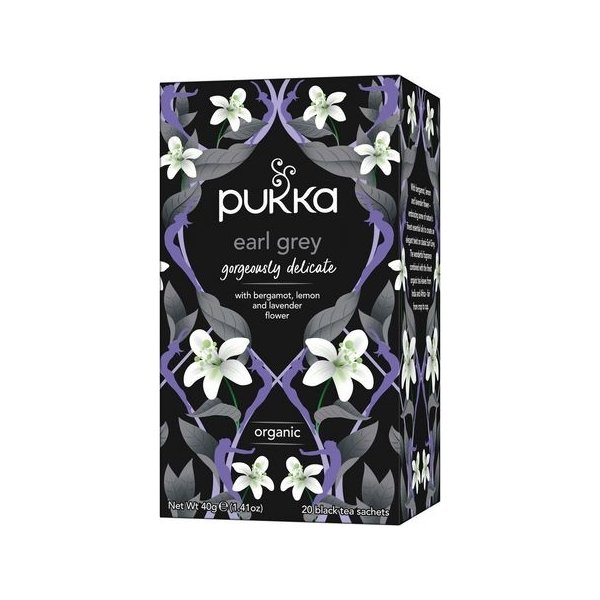 Te PUKKA Svart Gorgeous Earl Grey 20/fp