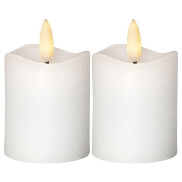 Blockljus STAR T Flamme LED 7,5cm vit