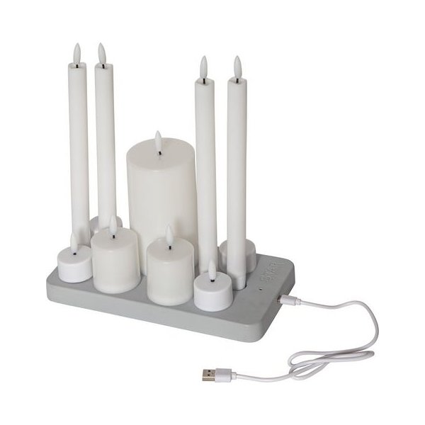 Ljus STAR T Flamme LED m/laddare mix