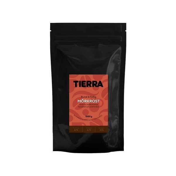 Kaffe TIERRA Mörkrost Hela Bönor 1kg