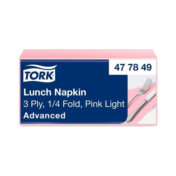 Servett TORK Lunch 3-lags ljrosa 150/fp