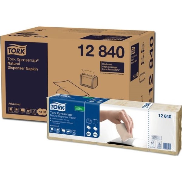 Servett TORK Adv N4 1-lag natur 1125/fp