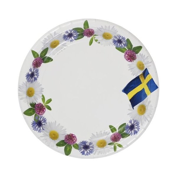 Tallrik blommor 23cm FSC 8/fp