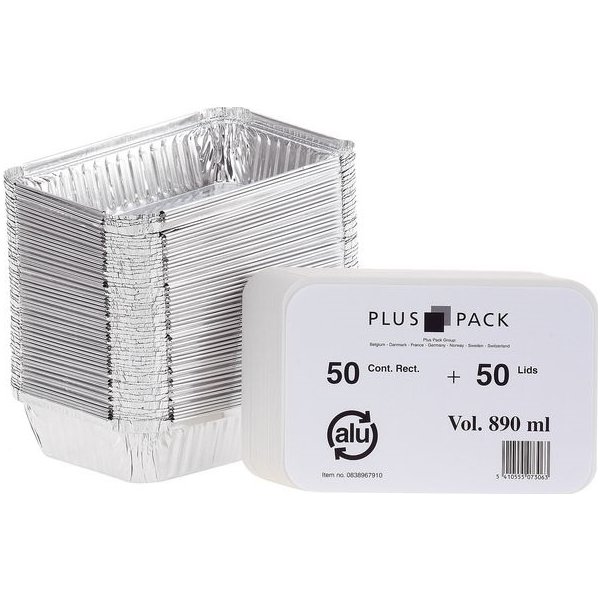 Aluminiumform inkl. lock 890ml 50/fp