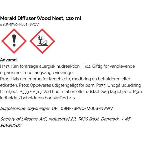 Meraki Doftspridare med Pinnar, Wood Nest, 120 ml