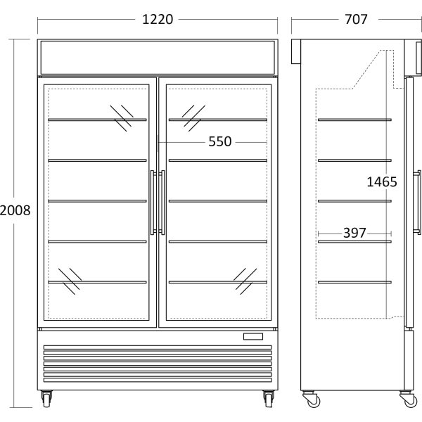 Scancool Displayfrys - DF800BE
