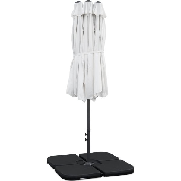 Dubbel parasoll|450x264cm|inkl. fot+överdrag|beige