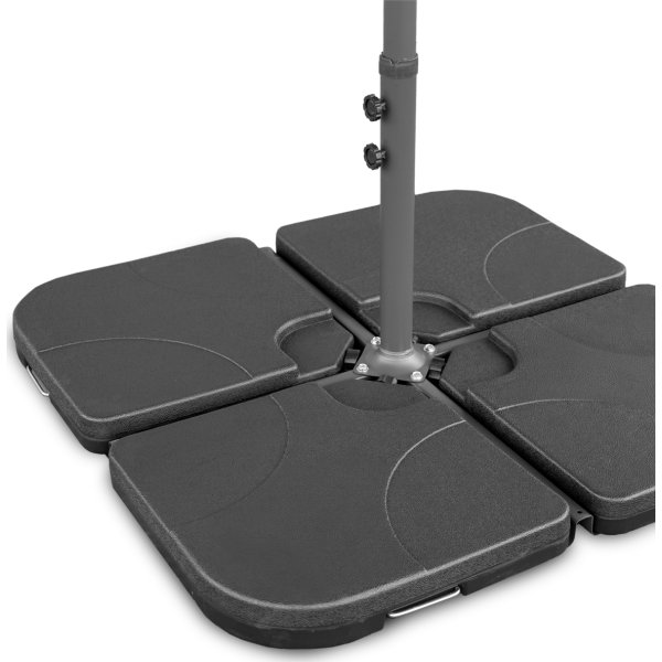 Dubbel parasoll|450x264cm|inkl. fot+överdrag|beige