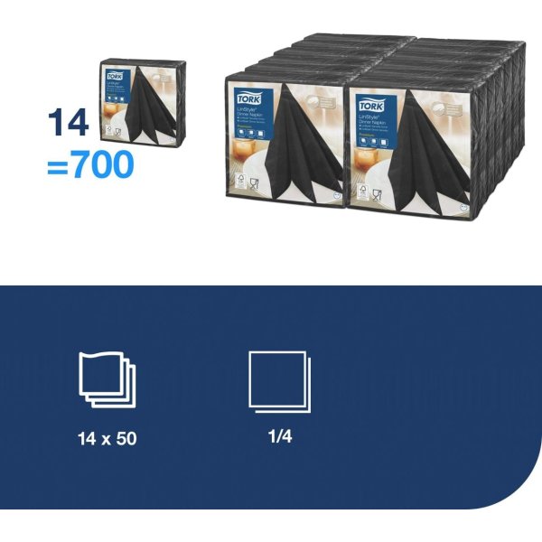 Servett TORK LinStyle svart39x39cm 50/fp