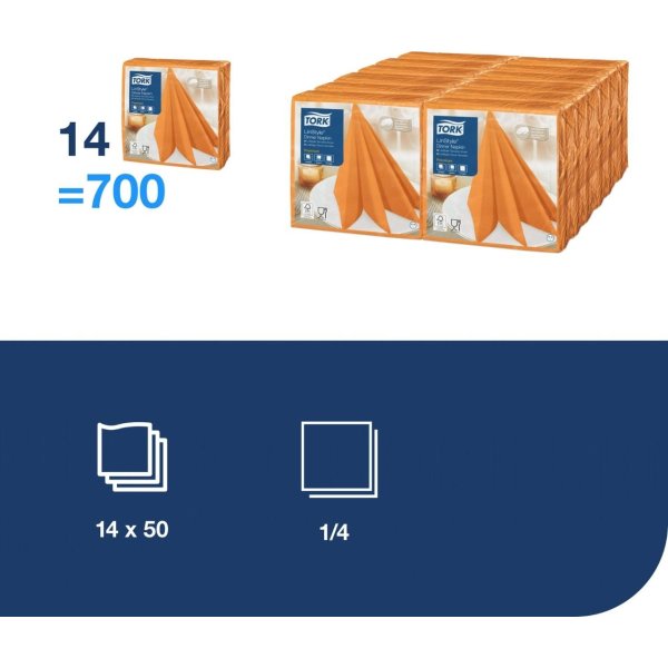 Servett TORK LinStyle orang39x39cm 50/fp
