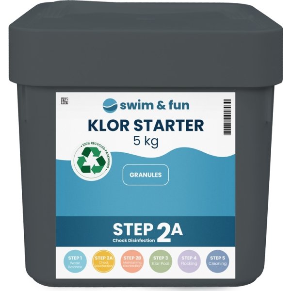 Swim & Fun Klorstarter, snabblösligt granulat, 5kg