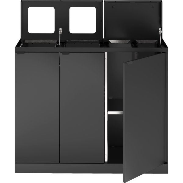 Bica 955 Avfallsstation 4 hinkar m. lock,Antracit