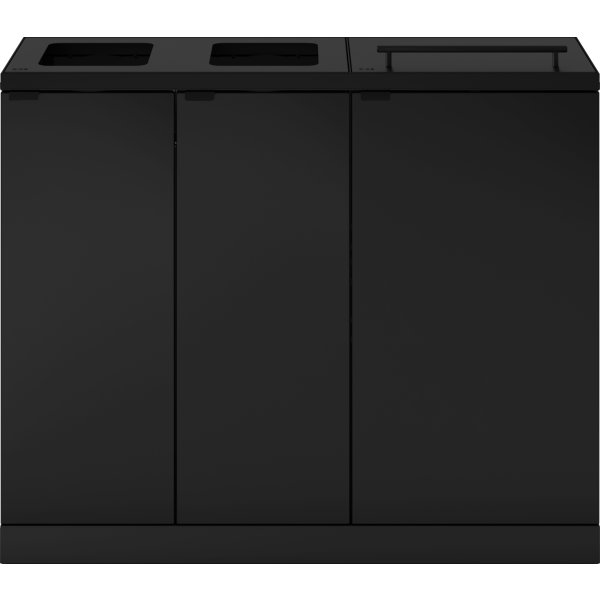 Bica 955 Avfallsstation 4 hinkar m/lock, Svart