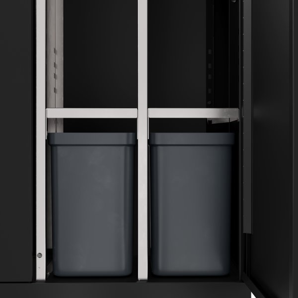 Bica 955 Avfallsstation 4 hinkar m/lock, Svart