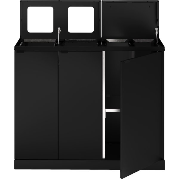 Bica 955 Avfallsstation 4 hinkar m/lock, Svart