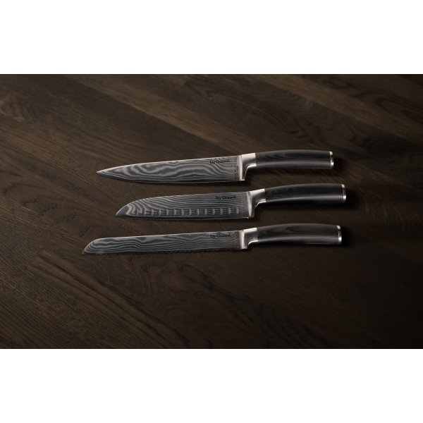 by Gaard Damascus knivset, 3 delar