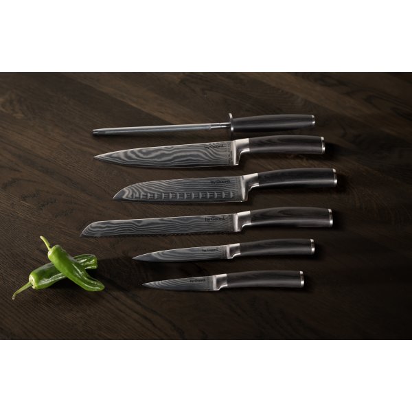 by Gaard Damascus knivset, 6 delar
