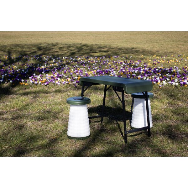 CapableX Hopfällbart set bord & pallar m/led