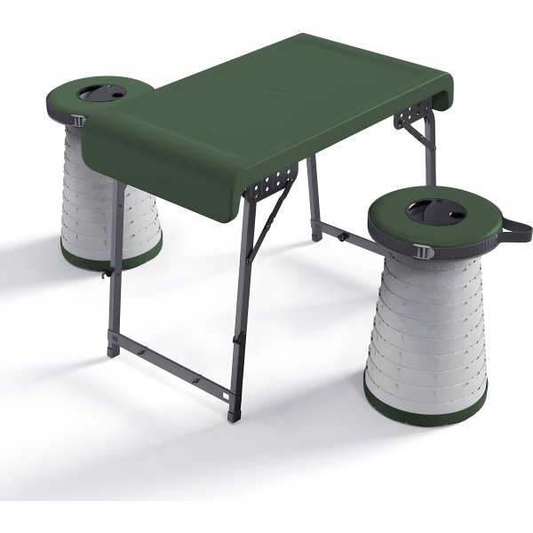 CapableX Hopfällbart set bord & pallar m/led