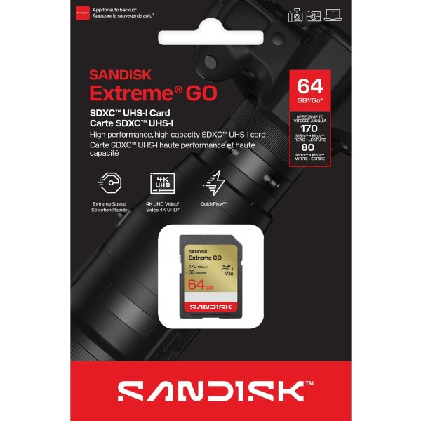 SANDISK Minneskort - SD Extreme GO 64GB