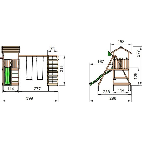 Jungle Gym Casa 2.1 lektorn m/climb och rutschkana