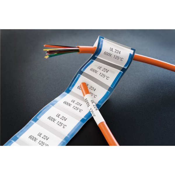 Dymo XTL, krympslangstape, 12 mm, svart på vitt