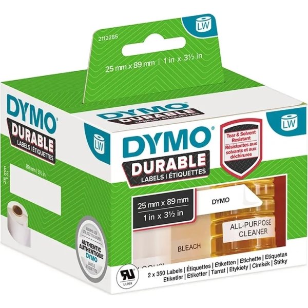 Dymo LabelWriter Durable etiketter storlek 25x89 m