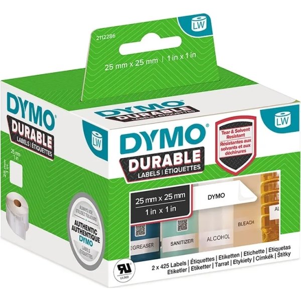 Dymo LabelWriter Durable etiketter storlek 25x25 m