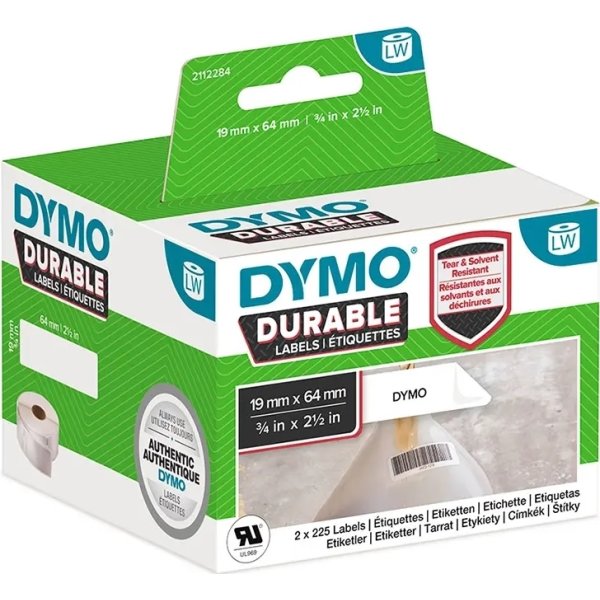 Dymo LabelWriter Durable etiketter storlek 19x64 m
