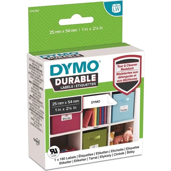 Dymo Durable etikett 25x57 mm, extra stark