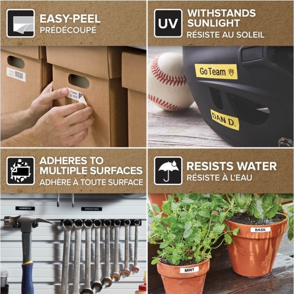 Dymo D1 etikettape, 19 mm, svart på blå