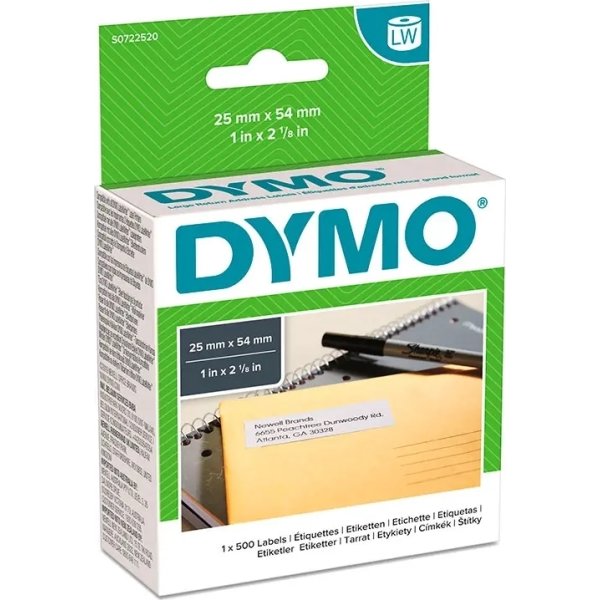 Dymo LW returadressetikett, 25x54 mm