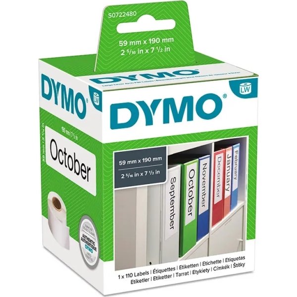 Dymo LW pärmetiketter, 59x190 mm
