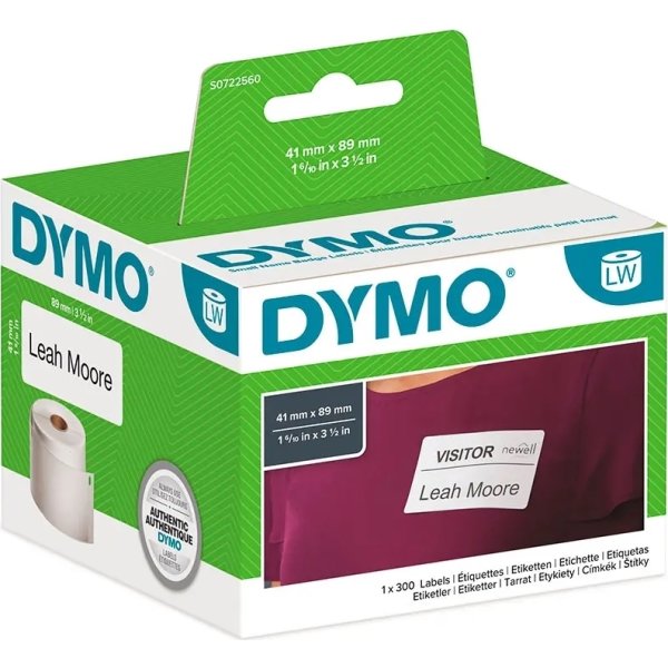 Dymo LW namnskylt, 41x89 mm