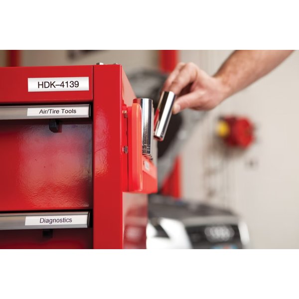 Dymo Rhino Permanent Polyester, 19 mm, svart på vi