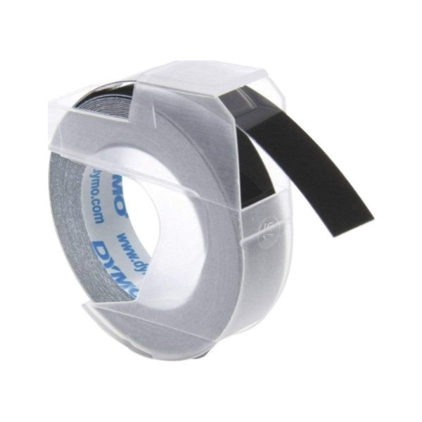Dymo 3D präglingstape, 9 mm, vit på svart