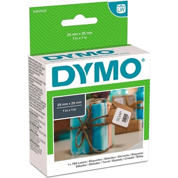 Dymo LW universaletikett, 25x25 mm, avtagbar
