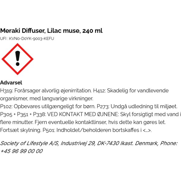Meraki Doftspridare med Pinnar, Lilac Muse, 240 ml