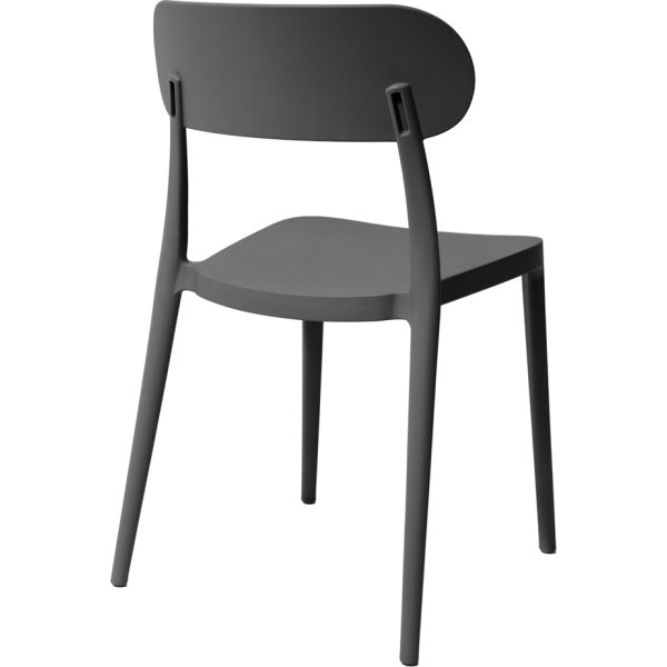 Haiti Stapelstol, plast, UV, stapelbar, mörkgrå