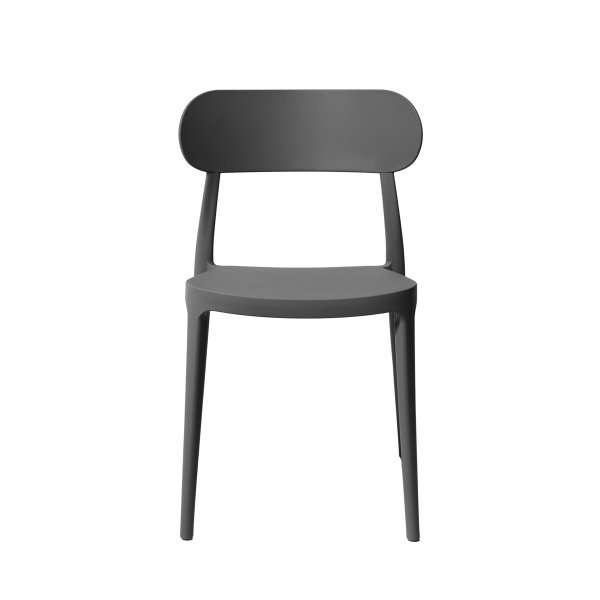 Haiti Stapelstol, plast, UV, stapelbar, mörkgrå
