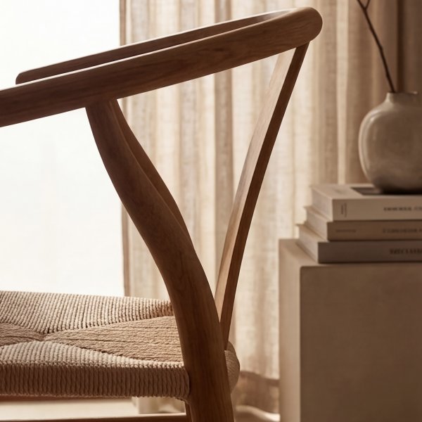 NordicLine kantinstol, ek/flätat säte